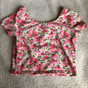 cropped floral tee
